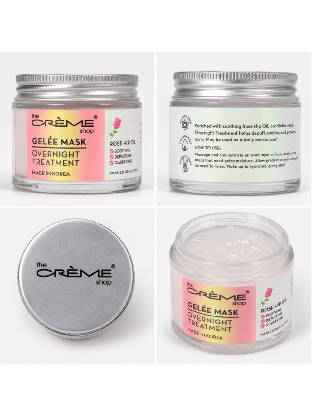 The Crème Shop Gelée Mask Overnight Treatment Rose Hip Oil K-Beauty